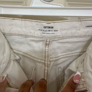 Whitewashed white loose fit jeans
